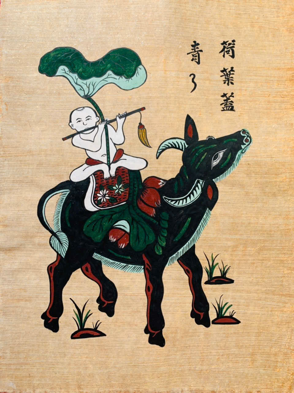 Tranh Đông Hồ - Chăn Trâu Thổi Sáo